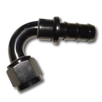 PushLoc -06 120 Degree Aluminum Black Hose End