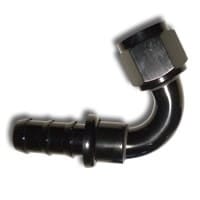 PushLoc -08 120 Degree Aluminum Black Hose End