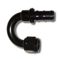 PushLoc -06 180 Degree Aluminum Black Hose End