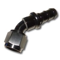 PushLoc -06 45 Degree Aluminum Black Hose End
