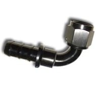 PushLoc -06 90 Degree Aluminum Black Hose End